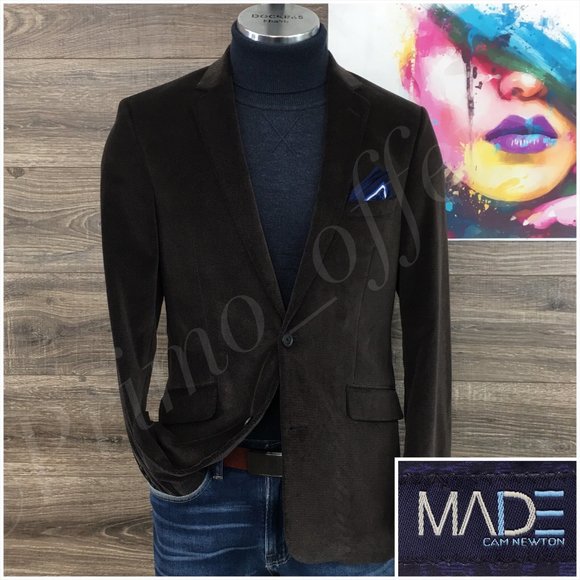 Mens Velvet Blazer Sport Coat Sport Jacket Cotton 38R Men‎ Button Coats Suits - Picture 1 of 13